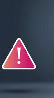 A pink triangle with an exclamation mark on it photo