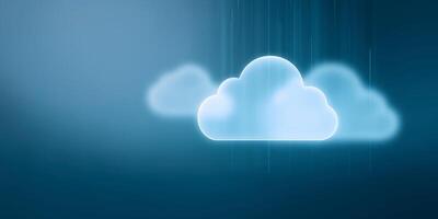 Soft glowing clouds with rain droplets on a blue background creating a serene atmosphere for weather or nature themes cloud concept photo
