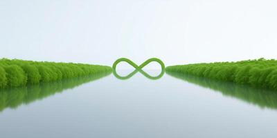 A green river with a symbol in the middle photo