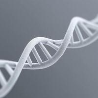3D illustration of a white DNA double helix structure with intricate details showcasing the molecular design and scientific significance in genetics and biology photo