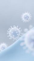 Microbial illustration of virus particles floating in a soft blue background with smooth gradients and subtle textures for scientific and educational use photo