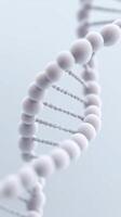 Abstract representation of a DNA double helix structure with smooth, spherical shapes and a soft gradient background conveying the essence of genetic science and biology photo