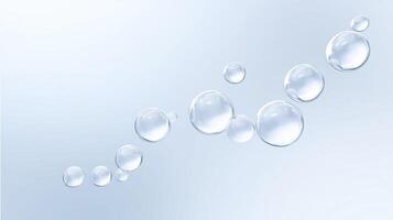 Transparent water bubbles floating gracefully against a soft gradient background creating a serene and calming atmosphere for design purposes photo