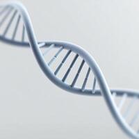 3D illustration of a blue DNA double helix structure with intricate details and smooth curves representing genetic science and molecular biology concepts photo