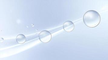 Abstract illustration of water droplets on a soft blue background with flowing lines creating a serene and calming atmosphere for design purposes photo