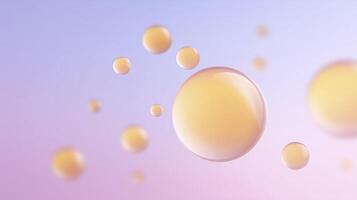 Abstract illustration of translucent bubbles floating against a soft gradient background, creating a dreamy and ethereal atmosphere for design purposes photo