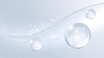 Abstract illustration of bubbles with sparkling light effects on a soft gradient background creating a serene and calming atmosphere for design purposes photo