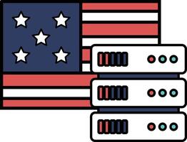 A computer server with the American flag in the background vector