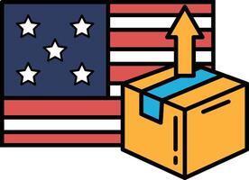 A box is being lifted up by a flag vector