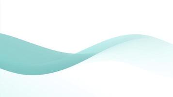 Abstract wave illustration in soft teal tones, flowing gracefully across a white background, creating a serene and calming visual effect for design and artistic projects photo