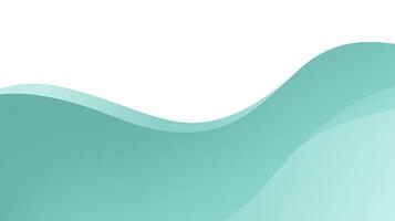 Abstract turquoise wave illustration with smooth curves and gradients, creating a serene and modern design, ideal for backgrounds and creative projects with copy space photo