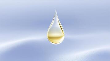 A drop of oil on a blue background photo