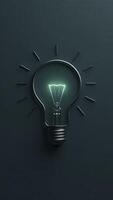 Light bulb shining with rays of light symbolizing ideas and innovation photo