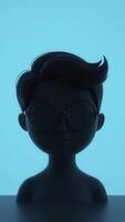 A 3d image of a man with glasses photo