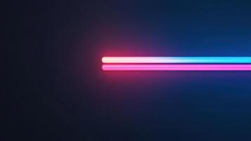 Two glowing neon lights creating colorful reflections on dark background photo