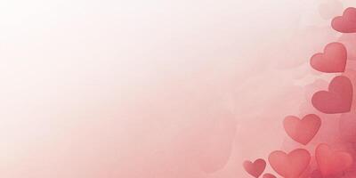 Romantic pink and white ombre background with floating hearts representing love and creating a romantic atmosphere, perfect for valentine's day projects photo