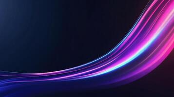 Abstract light trails flowing across dark background photo