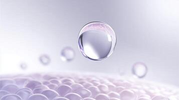 A drop of water is floating in the air photo