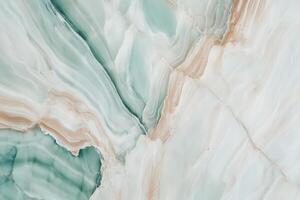 Elegant green and cream marble texture with natural swirls and patterns photo