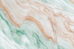 Abstract green and beige marble texture with swirling patterns photo