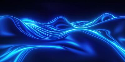 Blue abstract waves flowing seamlessly in motion design photo