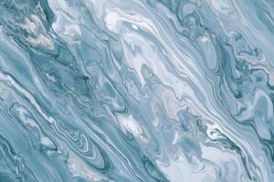 Abstract green and white marble swirl texture with fluid patterns photo