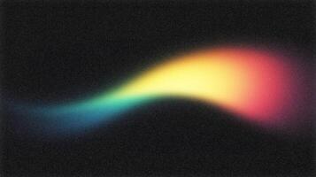 Light trails creating a colorful spectrum on dark grainy background photo