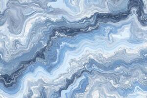 Blue and grey abstract marble texture with fluid patterns photo