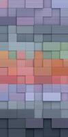 Abstract geometric pattern featuring colorful rectangular blocks in various shades, creating a visually engaging mosaic design with depth and texture for artistic backgrounds photo
