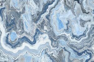 Blue and gray marble texture with abstract swirling patterns photo