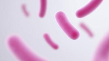 Abstract illustration of pink bacteria floating in a soft-focus environment, showcasing organic shapes and textures, representing microscopic life and biological processes photo