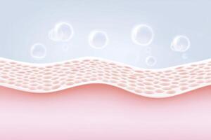Abstract illustration of soft pink waves with a textured surface, bubbles floating above, creating a serene and calming atmosphere for design and creative projects photo