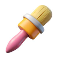 3d render of a colorful paintbrush isolated on a solid black background for art concepts png