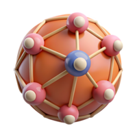 3d illustration of a stylized molecular structure representing connection and networking. png