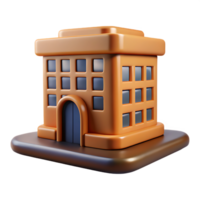 3d rendido ilustração do uma moderno laranja construção arquitetônico Projeto com janelas em Preto fundo png