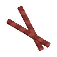 chocolate sticks crossed on a white background vector