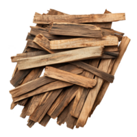 Pile of rustic wooden splinters isolated on transparent background png