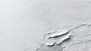 A white painting of a mountain with a white snow photo