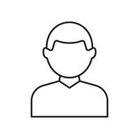 Male Avatar Profile Line Icon. User Identification And Online Presence Outline Symbol. Personal Account Representation. Editable Stroke. Isolated Illustration vector