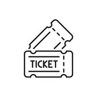 Ticket Icon. Event Admission, Entertainment Access, And Reservation Outline Symbol. Concert, Movie, And Travel Ticketing. Editable Stroke. Isolated Illustration vector
