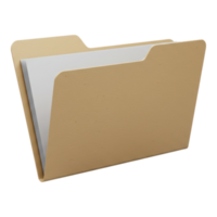 3D Document Folder with Papers Transparent Background png