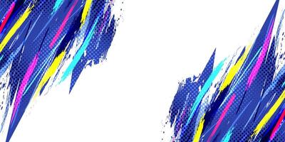 Colorful Grunge Brush Background with Halftone Style. Suitable for Banner, Poster, or Sports Background. Scratch and Texture Elements vector