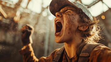 Close-Up of Passionate Young Worker 1920s photo
