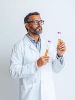 Clean Laboratory Environment Featuring Thoughtful Scientist photo
