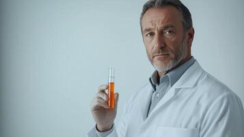 Clean White Background Highlighting Scientist Focus photo