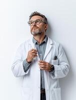 Scientist in Lab Coat Capturing the Essence of Research photo