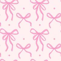 Pink bow pattern design featuring polka dots on light background for textile and wallpaper applications vector