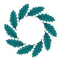 Decorative teal leaf wreath design ideal for multiple creative uses during various seasons vector