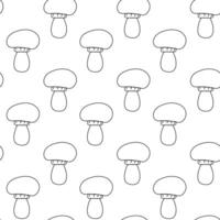 Pattern of hand-drawn mushrooms champignons on a white background for seamless design and decoration vector