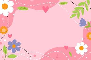 Spring and summer background for design in organic flat style with space for text. , botanical illustration, modern trendy floral design, Foliage banner, card vector